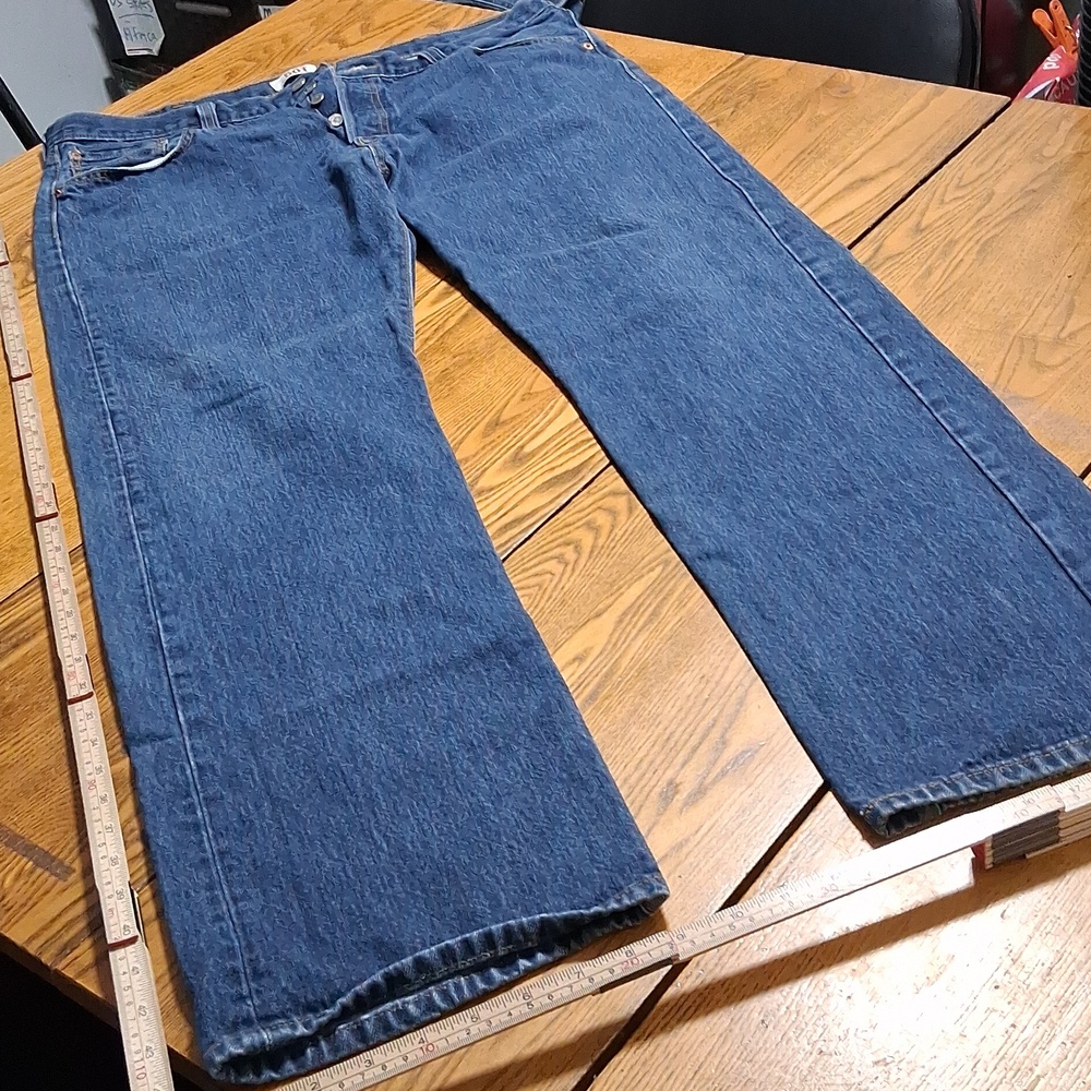 LEVI'S STRAUSS 501 Jeans Mens  40 X 34 BLUE STRAIGHT LEG Denim Pants Button Fly